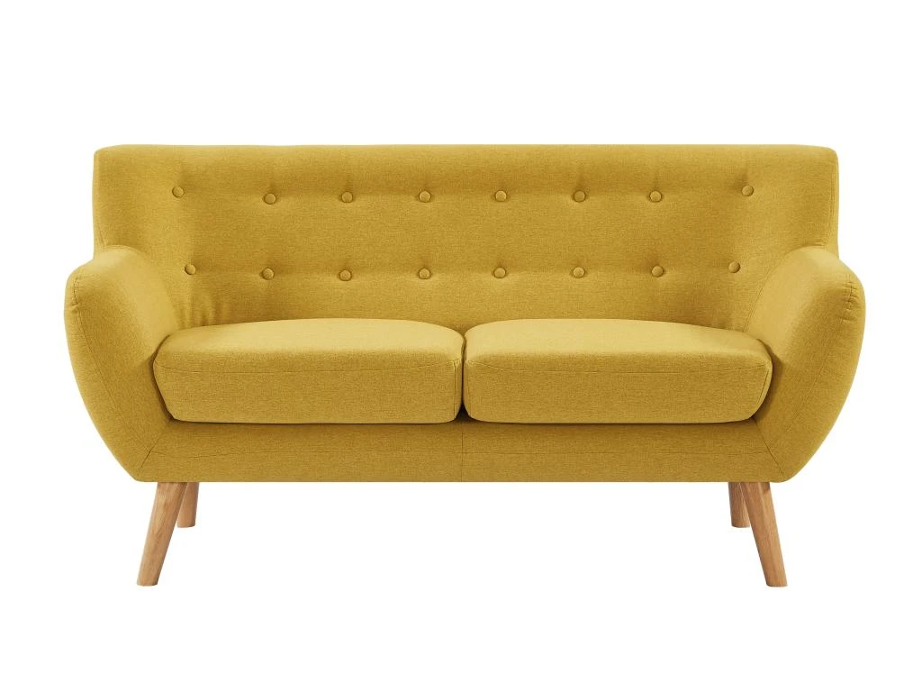 Canapé 2 Places En Tissu Jaune SERTI II 6 Canapé 2 Places En Tissu Jaune SERTI II – Image 6