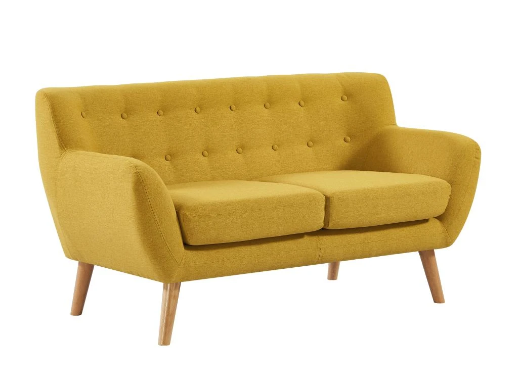 Canapé 2 Places En Tissu Jaune SERTI II 2 Canapé 2 Places En Tissu Jaune SERTI II – Image 2