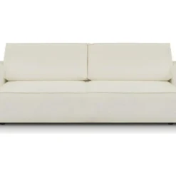 Canapé Convertible 3 Places Avec Coffre De Rangement En Tissu Bouclette écru - Harper