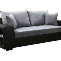 Canapé Droit "Allen S" - 3 Places - Noir / Gris