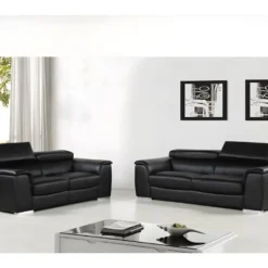 Canapé Fixe En Cuir Reconstitué Et PVC "Bari" - 210 X 96 X 72 Cm - 3 Places - Noir 5 Canapé Fixe En Cuir Reconstitué Et PVC "Bari" - 210 X 96 X 72 Cm - 3 Places - Noir -Promos Chesteris Boutique canape 8913711