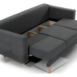 Canapé 3 Places Convertible - En Tissu De Qualité Gris Foncé, ASVENA -Promos Chesteris Boutique canape 9168107