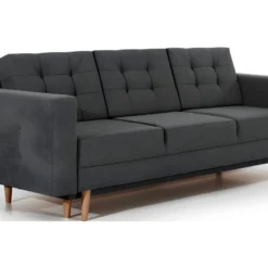 Canapé 3 Places Convertible - En Tissu De Qualité Gris Foncé, ASVENA -Promos Chesteris Boutique canape 9168111