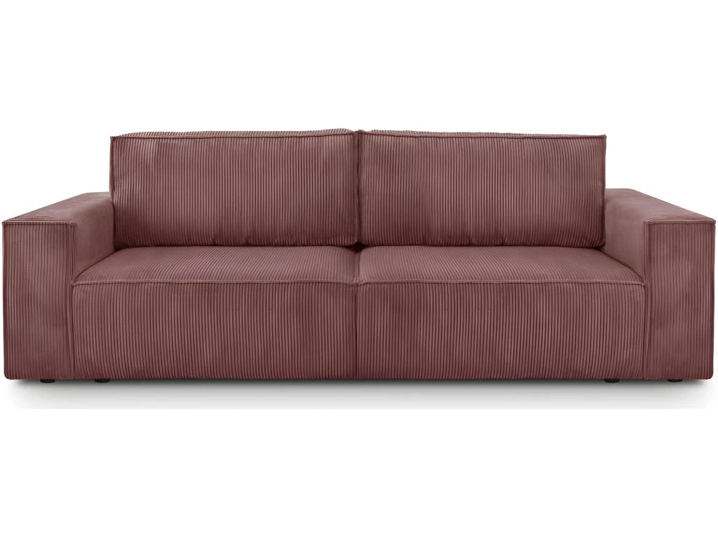Canapé Convertible 3 Places Avec Coffre De Rangement En Velours Côtelé Vieux Rose - Harper 1 Canapé Convertible 3 Places Avec Coffre De Rangement En Velours Côtelé Vieux Rose - Harper