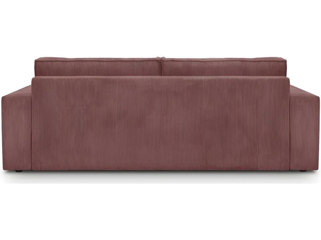 Canapé Convertible 3 Places Avec Coffre De Rangement En Velours Côtelé Vieux Rose - Harper 3 Canapé Convertible 3 Places Avec Coffre De Rangement En Velours Côtelé Vieux Rose - Harper – Image 3