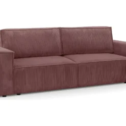 Canapé Convertible 3 Places Avec Coffre De Rangement En Velours Côtelé Vieux Rose - Harper 8 Canapé Convertible 3 Places Avec Coffre De Rangement En Velours Côtelé Vieux Rose - Harper -Promos Chesteris Boutique canape 9168129