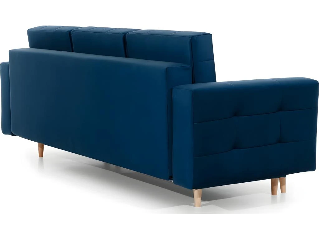 Canapé 3 Places Convertible - En Tissu De Qualité Bleu, ASVENA VELOURS 4 Canapé 3 Places Convertible - En Tissu De Qualité Bleu, ASVENA VELOURS – Image 4