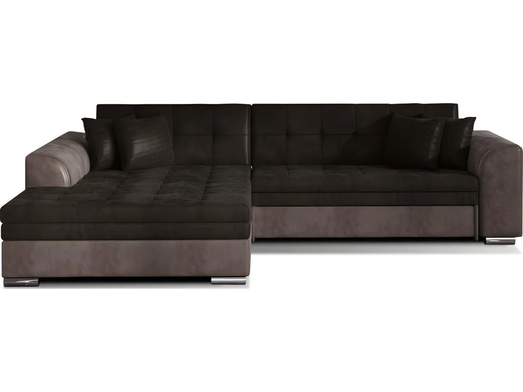 Canapé D'angle Convertible En Tissu Velours Luxe, Chocolat Et Marron, 5 Places, Angle Gauche (vu De Face), SOHO VELOURS 4 Canapé D'angle Convertible En Tissu Velours Luxe, Chocolat Et Marron, 5 Places, Angle Gauche (vu De Face), SOHO VELOURS – Image 4