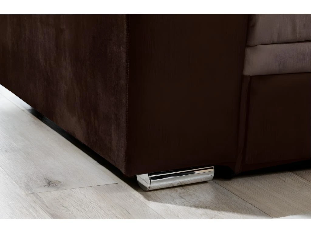 Canapé D'angle Convertible En Tissu Velours Luxe, Chocolat Et Marron, 5 Places, Angle Gauche (vu De Face), SOHO VELOURS 5 Canapé D'angle Convertible En Tissu Velours Luxe, Chocolat Et Marron, 5 Places, Angle Gauche (vu De Face), SOHO VELOURS – Image 5