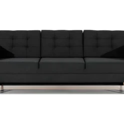 Canapé 3 Places Convertible - En Tissu De Qualité Noir, ASVENA