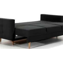 Canapé 3 Places Convertible - En Tissu De Qualité Noir, ASVENA -Promos Chesteris Boutique canape 9168519