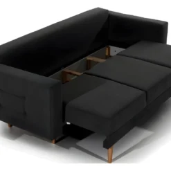 Canapé 3 Places Convertible - En Tissu De Qualité Noir, ASVENA -Promos Chesteris Boutique canape 9168521