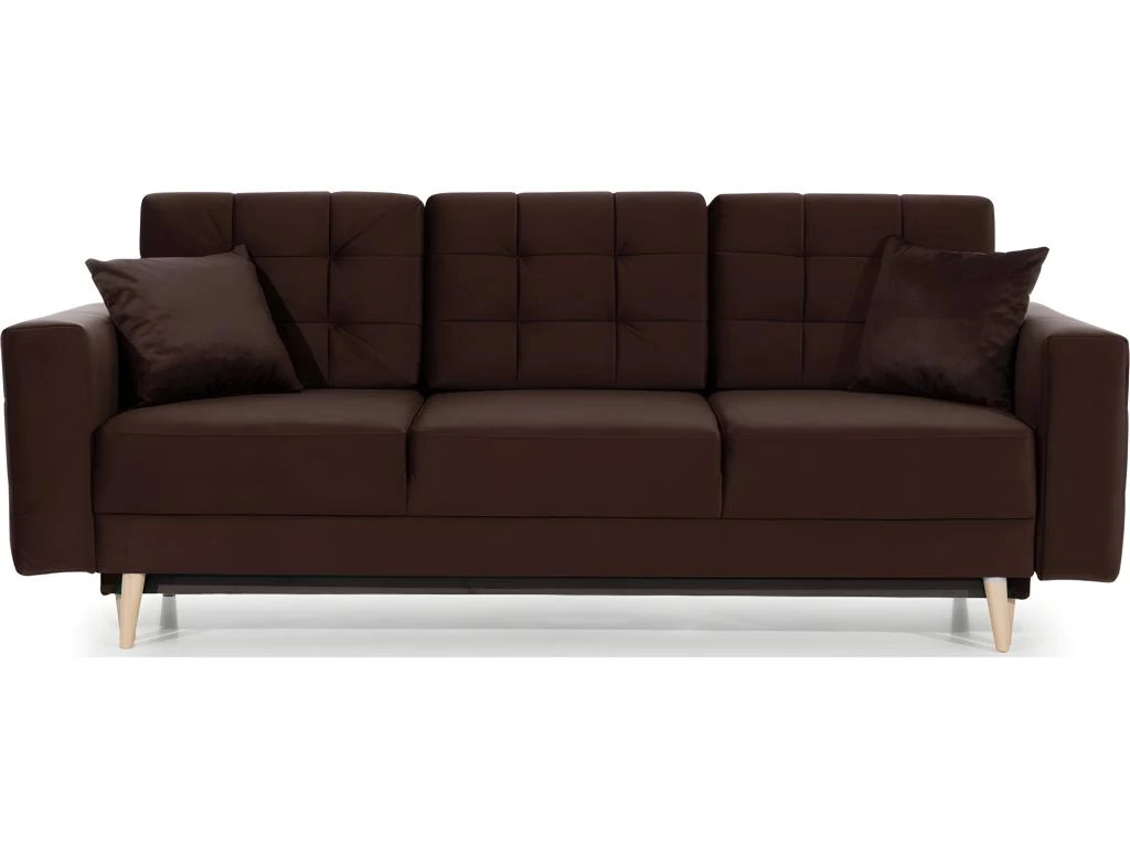 Canapé 3 Places Convertible - En Tissu De Qualité Marron, ASVENA VELOURS 1 Canapé 3 Places Convertible - En Tissu De Qualité Marron, ASVENA VELOURS