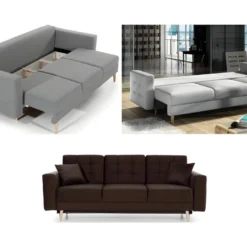 Canapé 3 Places Convertible - En Tissu De Qualité Marron, ASVENA VELOURS 7 Canapé 3 Places Convertible - En Tissu De Qualité Marron, ASVENA VELOURS -Promos Chesteris Boutique canape 9168545