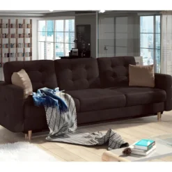 Canapé 3 Places Convertible - En Tissu De Qualité Marron, ASVENA VELOURS 8 Canapé 3 Places Convertible - En Tissu De Qualité Marron, ASVENA VELOURS -Promos Chesteris Boutique canape 9168547