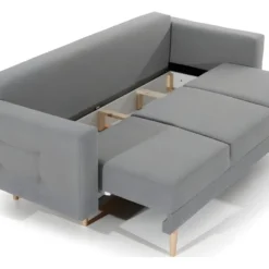 Canapé 3 Places Convertible - En Tissu De Qualité Gris, ASVENA -Promos Chesteris Boutique canape 9168555