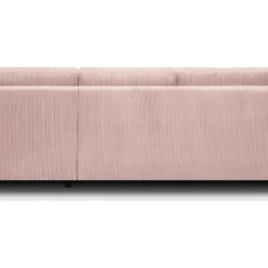 Canapé D'angle à Gauche Convertible 4 Places En Velours Côtelé Rose Pâle - Marceau -Promos Chesteris Boutique canape 9168575