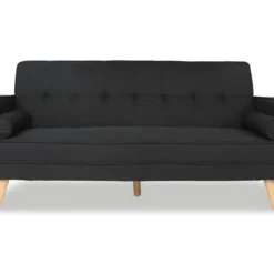 Canapé Convertible Scandinave Tao Tissu Noir