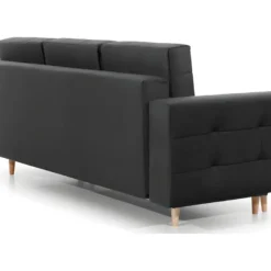 Canapé 3 Places Convertible - En Tissu De Qualité, Gris Foncé, ASVENA VELOURS -Promos Chesteris Boutique canape 9168679