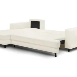 Canapé D'angle à Gauche Convertible 4 Places En Tissu Bouclette écru - Marceau -Promos Chesteris Boutique canape 9168685