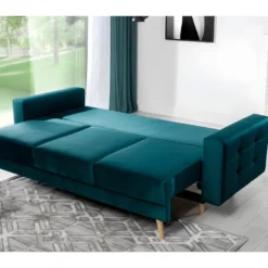 Canapé 3 Places Convertible - En Tissu De Qualité Vert, ASVENA VELOURS -Promos Chesteris Boutique canape 9168815