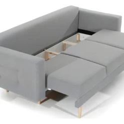 Canapé 3 Places Convertible - En Tissu De Qualité Vert, ASVENA VELOURS -Promos Chesteris Boutique canape 9168817