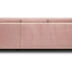 Canapé D'angle à Droite Convertible 4 Places En Velours Côtelé Rose Pâle - Marceau -Promos Chesteris Boutique canape 9168829