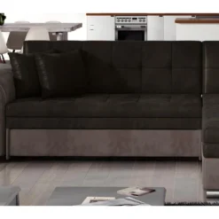 Canapé D'angle Convertible En Tissu Velours Luxe, Chocolat Et Marron, 5 Places, Angle Droit (vu De Face), SOHO VELOURS 8 Canapé D'angle Convertible En Tissu Velours Luxe, Chocolat Et Marron, 5 Places, Angle Droit (vu De Face), SOHO VELOURS -Promos Chesteris Boutique canape 9168877