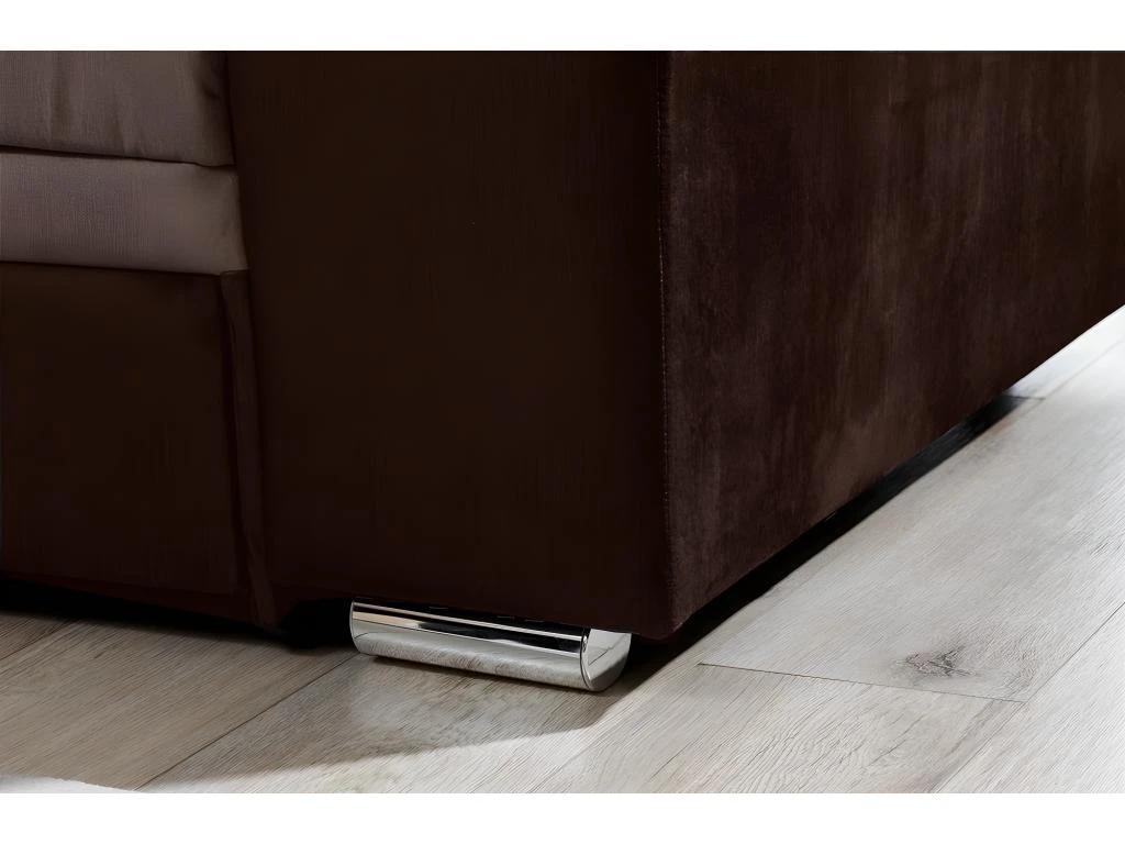 Canapé D'angle Convertible En Tissu Velours Luxe, Chocolat Et Marron, 5 Places, Angle Droit (vu De Face), SOHO VELOURS 5 Canapé D'angle Convertible En Tissu Velours Luxe, Chocolat Et Marron, 5 Places, Angle Droit (vu De Face), SOHO VELOURS – Image 5