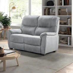 COSTA - Canapé Fixe 2 Places Coloris Gris Clair