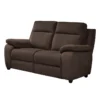 VIGO - Canapé Fixe 2 Places Tissu Marron