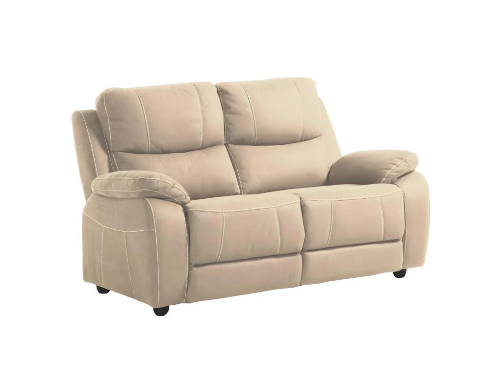 VALENCE - Canapé Fixe 2 Places Tissu Beige 2 VALENCE - Canapé Fixe 2 Places Tissu Beige – Image 2