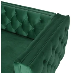 Canapé 2 Places Edward Velours Vert Pieds Doré -Promos Chesteris Boutique canape 9169631