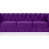 Canape Chesterfield Velours 3 Places Altesse Violet