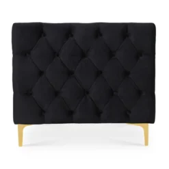 Canapé 2 Places Edward Velours Noir Pieds Doré -Promos Chesteris Boutique canape 9169945