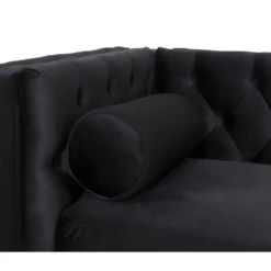 Canapé 2 Places Edward Velours Noir Pieds Doré -Promos Chesteris Boutique canape 9169947