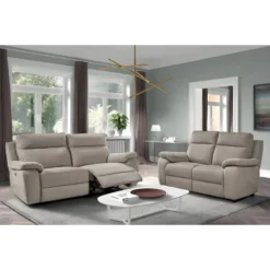 VIGO - Canapé Fixe 2 Places Tissu Gris Clair -Promos Chesteris Boutique canape 9169981