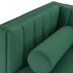 Canapé 3 Places James Velours Vert Pieds Doré -Promos Chesteris Boutique canape 9170097