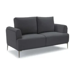 Canapé 2 Places Tissu Gris Anthracite - ALIX