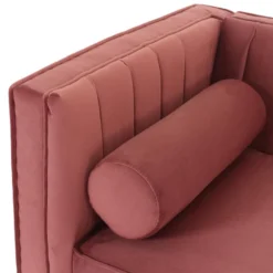 Canapé 3 Places James Velours Vieux Rose Pieds Doré -Promos Chesteris Boutique canape 9170249