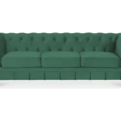 Canape Chesterfield Velours 3 Places Altesse Vert
