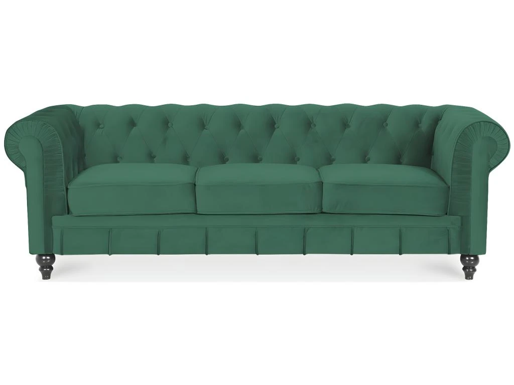 Canape Chesterfield Velours 3 Places Altesse Vert 1 Canape Chesterfield Velours 3 Places Altesse Vert