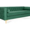 Canapé 3 Places Edward Velours Vert Pieds Doré
