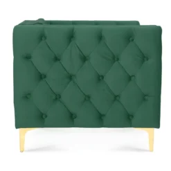 Canapé 3 Places Edward Velours Vert Pieds Doré -Promos Chesteris Boutique canape 9170481