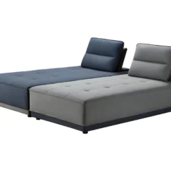 Canapé D'angle Modulable Tissu Gris Et Bleu - LOUNGE 7 Canapé D'angle Modulable Tissu Gris Et Bleu - LOUNGE -Promos Chesteris Boutique canape 9170555