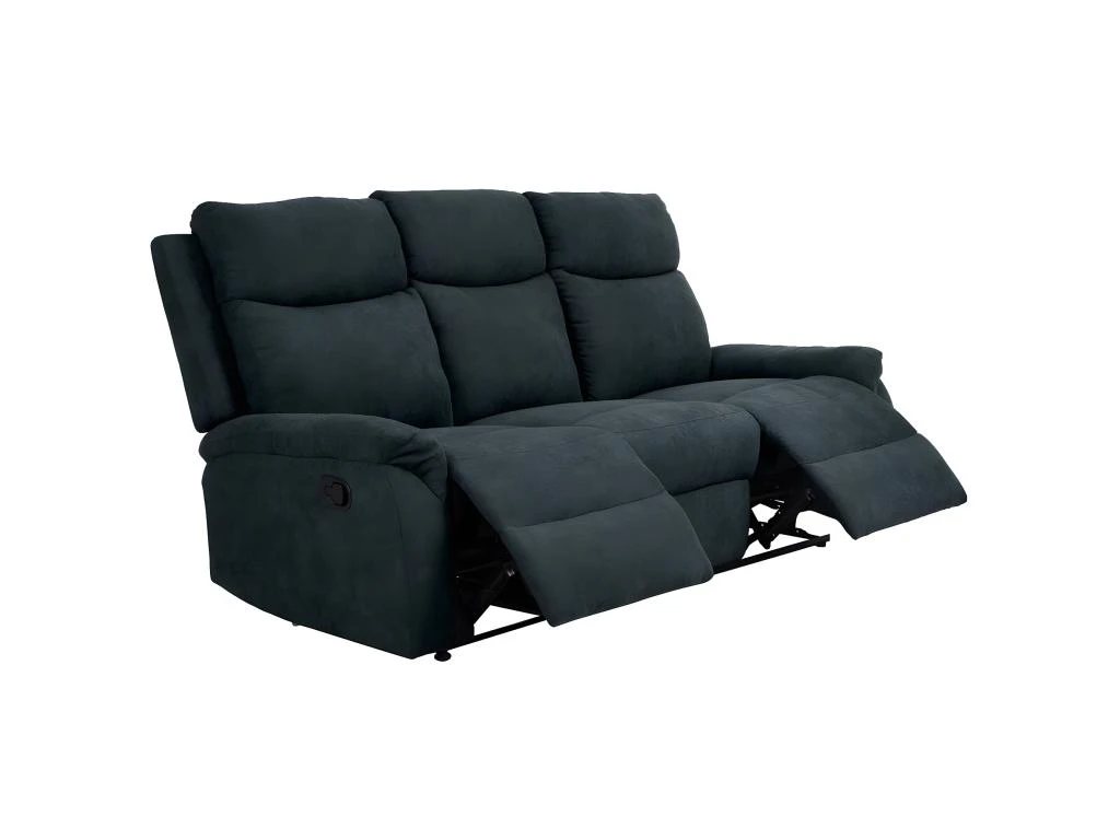 SACRAMENTO - Canapé Relax Manuel 3 Places Tissu Gris Foncé 2 SACRAMENTO - Canapé Relax Manuel 3 Places Tissu Gris Foncé – Image 2