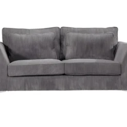 Canapé 2 Places Isla Velours Côtelé Gris - Gris