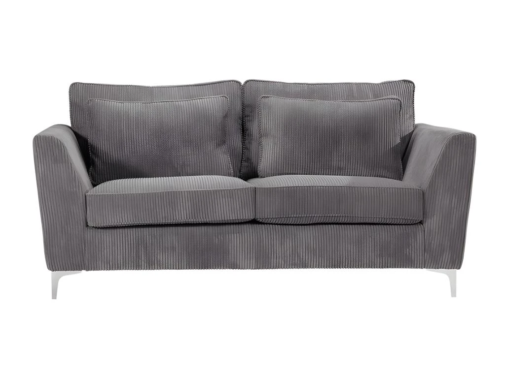Canapé 2 Places Isla Velours Côtelé Gris - Gris 1 Canapé 2 Places Isla Velours Côtelé Gris - Gris