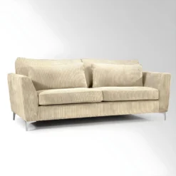Canapé 3 Places Isla Velours Côtelé Beige - Beige -Promos Chesteris Boutique canape 9234469