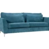Canapé 3 Places Isla Velours Côtelé Bleu - Bleu